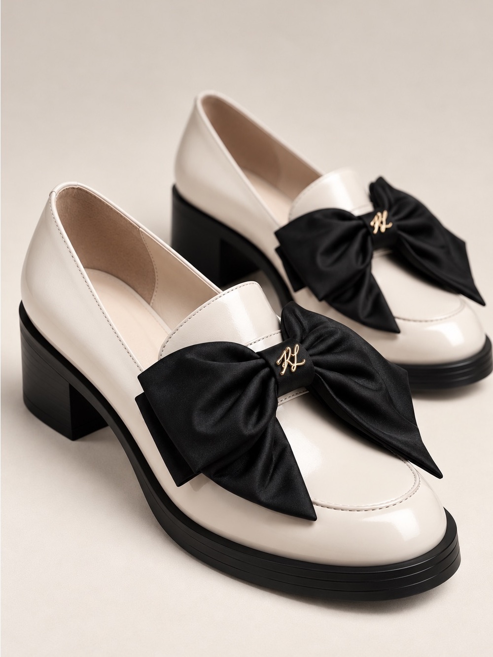 NWT KARL LAGERFELD PARIS Camilia Bow Slip-On Loafers Sz 8,5